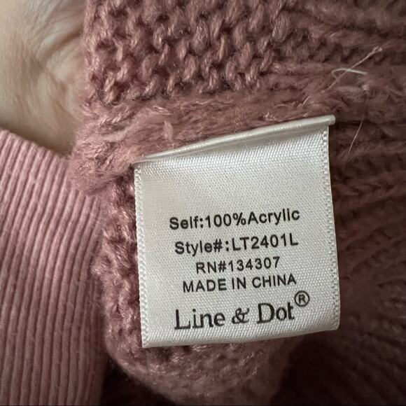 Anthropologie Line & Dot Mauve Cable-Knit Pullover Sweater - Picture 4 of 4